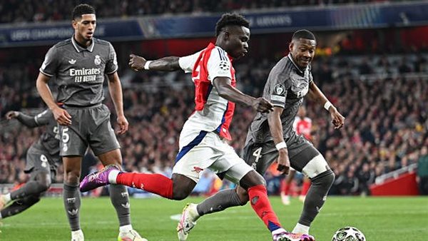 ساكا يقود هجوم آرسنال لمواجهة ريال مدريد في الأبطال