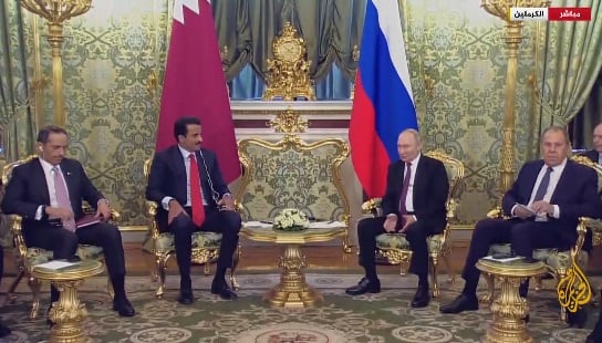 بوتين خلال استقبال سمو الأمير: قطر أهم شركاء روسيا في المنطقة ومشاريع مشتركة بين البلدين بوتين خلال استقبال سمو الأمير: قطر أهم شركاء روسيا في المنطقة ومشاريع مشتركة بين البلدين 