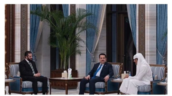 الشرع يلتقي رئيس الوزراء العراقي في قطر
