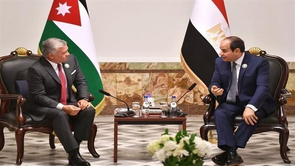 السيسي وملك الأردن يبحثان جهود وقف إطلاق النار بغزة ويرفضان تهجير الفلسطينيين