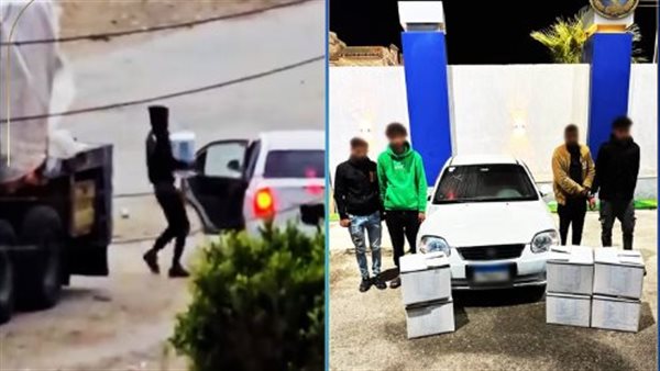 ضبط المتهمين بسرقة كراتين مواد غذائية من سيارة نقل بالعريش| فيديو