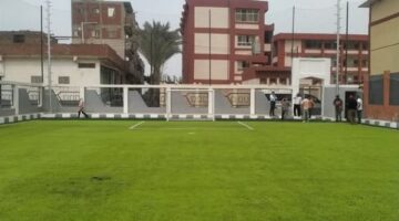 الانتهاء من ملعب خماسي بمركز شباب حجاجة بدمياط