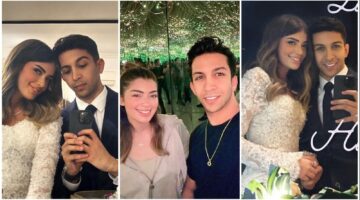 فرحة قلبي… روجينا تهنئ ليلي زاهر وهشام جمال بالزواج