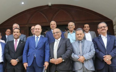 نقيب الصحفيين الاردني طارق المومني يستقبل المهنئين مع المجلس