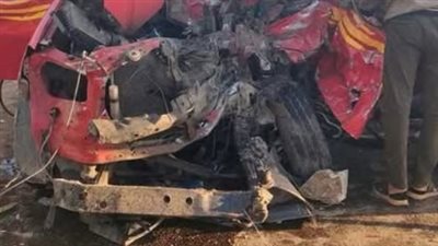 إصابة 6 أشخاص فى حادث تصادم سيارتين بطريق السويس الصحراوي