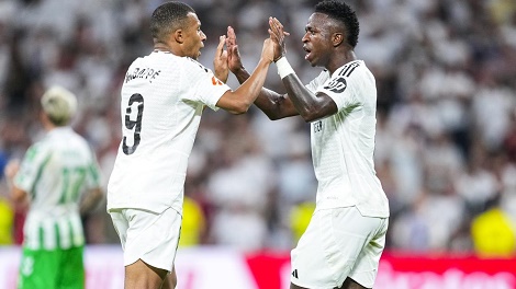مبابي وفينيسيوس يقودان هجوم ريال مدريد أمام أرسنال