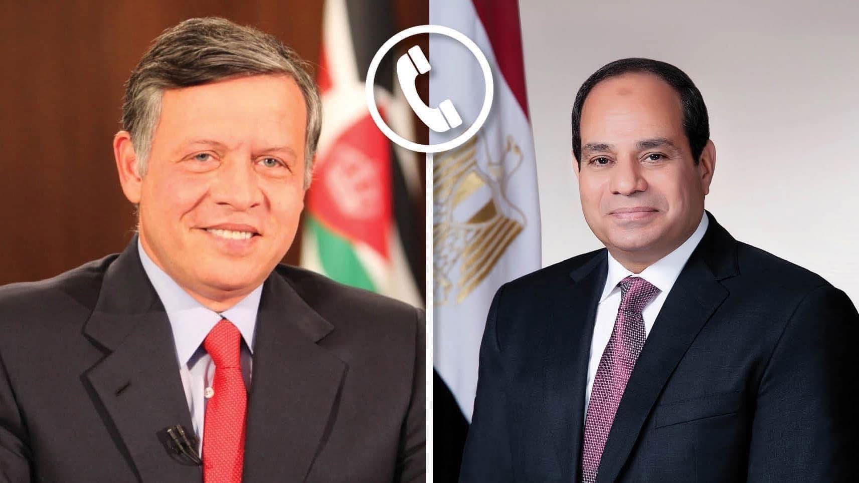 السيسي وملك الأردن يبحثان الأوضاع في غزة هاتفيا