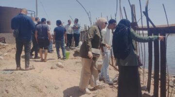 الشئون البيئة بالإسماعيلية تتابع المنشآت المقامة على بحيرة التمساح