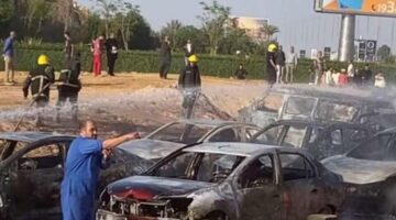 الصحة: وفاة 3 أشخاص و 13 مصابا في حادث حريق خط الغاز بطريق الواحات