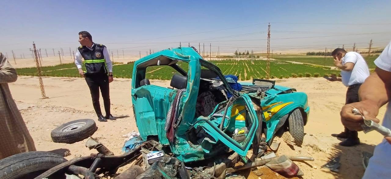 مصرع 8 أشخاص وإصابة 25 آخرين في حادث تصادم بالمنيا