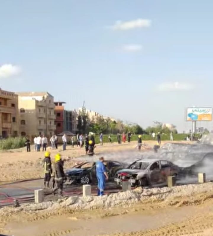 وفاة 3 وإصابة 18 آخرين نتيجة انفجار خط غاز علي طريق الواحات