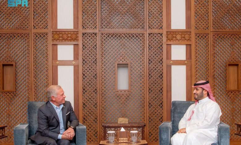 ولي العهد السعودي يبحث مع العاهل الأردني بجدة الملفات المتعلقة بأمن واستقرار المنطقة ولي العهد السعودي يبحث مع العاهل الأردني بجدة الملفات المتعلقة بأمن واستقرار المنطقة