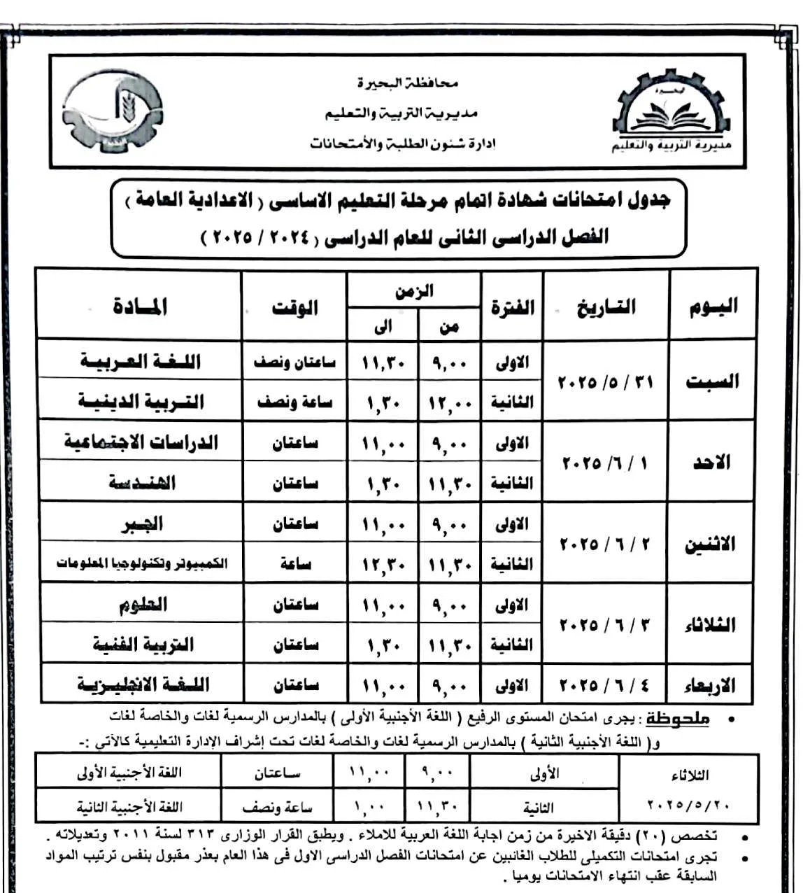 124,176 طالباً وطالبة يتقدمون لامتحانات الشهادة الإعدادية في محافظة البحيرة 124,176 طالباً وطالبة يتقدمون لامتحانات الشهادة الإعدادية في محافظة البحيرة