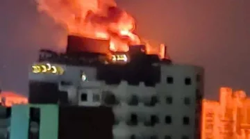 حريق كبير يدمر أربعة طوابق في مبنى بالمريوطية