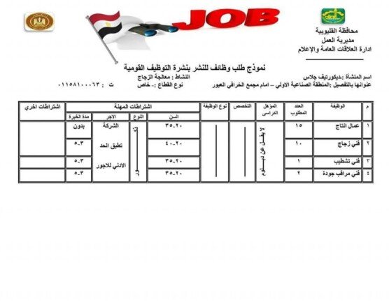 مديرية العمل بالقليوبية توفر 945 فرصة عمل في 10 شركات بالقطاع الخاص