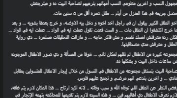 بيت الكتعة.. بلاغ على السوشيال ميديا باحتجاز 20 طفلا وقتل أحدهم