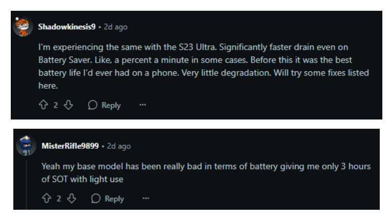 لسبب غير متوقع .. استنزاف بطارية أجهزة Galaxy S23