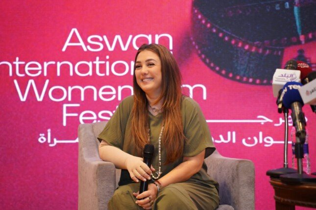 كندة علوش تتحدث عن مشوارها وعلاقتها بزوجها في مهرجان أسوان لأفلام المرأة