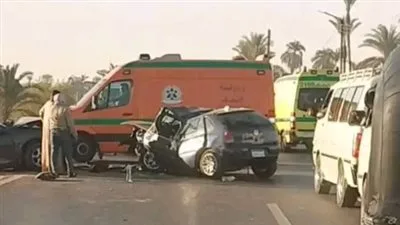 إصابة 5 اشخاص في حادث تصادم بالفيوم