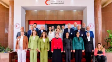 السيدة انتصار السيسي تحضر مناسبة الاحتفال باليوم العالمي للصليب الأحمر والهلال الأحمر.
