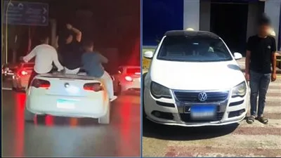 الداخلية توضح تفاصيل الفيديو الذي يظهر استعراضات خطيرة فوق سيارة في الزقازيق