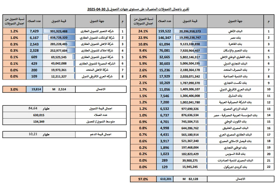 الأهلي يتصدر القائمة.. نعرض حصص البنوك والشركات في مبادرة المركزي لدعم محدودي ومتوسطي الدخل