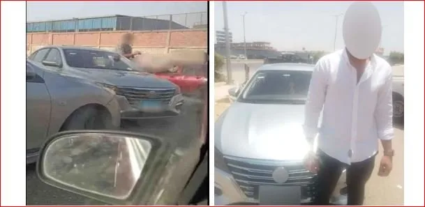 قائد سيارة يعرض حياة المواطنين للخطر في الشروق بعد تصويره بإشارات غير لائقة.