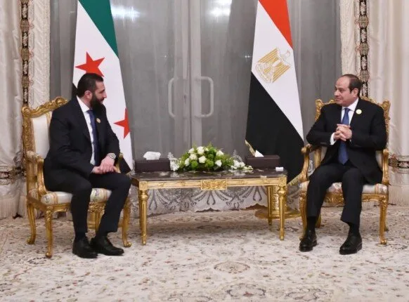 عاجل | أحمد الشرع يعبّر عن امتنانه للرئيس السيسي: «لمست اهتمامه بنهوض سوريا وإعادة إعمارها»