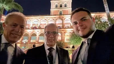 استقبال رسمي من رئيس باراجواي لوفد اتحاد كرة القدم أثناء مؤتمر فيفا استقبال رسمي من رئيس باراجواي لوفد اتحاد كرة القدم أثناء مؤتمر فيفا