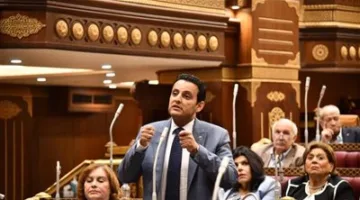 النائب أحمد سمير يقدم تقرير مشروع قانون خطة التنمية الاقتصادية والاجتماعية أمام مجلس الشيوخ.
