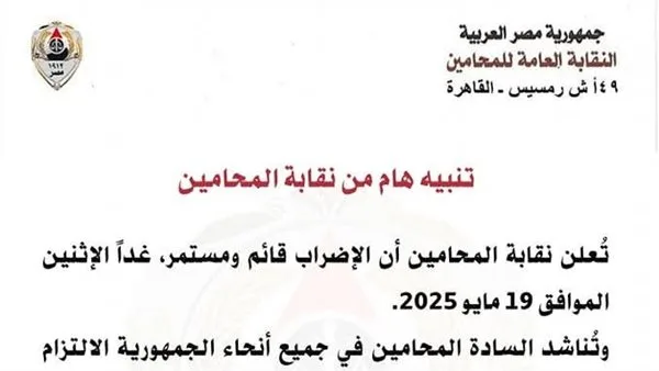 نقابة المحامين تؤكد استمرار الإضراب، والصحفيون يعبرون عن دعمهم نقابة المحامين تؤكد استمرار الإضراب، والصحفيون يعبرون عن دعمهم