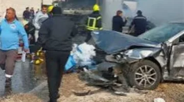 خمسة مواطنين يتعرضون لإصابات نتيجة حادث تصادم سيارات في الفيوم