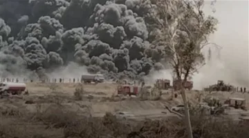 إخماد حريق كبير في مصنع أسمدة بالتبين دون تسجيل إصابات