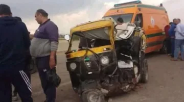 خمسة مصابين في حادث تصادم سيارة خاصة بالمنيا