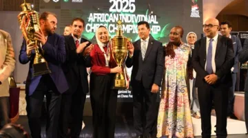 وزير الرياضة يشارك في حفل اختتام البطولة الإفريقية للشطرنج ويشيد بفاعلية التنظيم