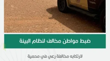إلقاء القبض على مواطن انتهك قوانين البيئة من خلال الرعي في محمية.