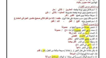 100 سؤال مع إجابات في النحو لن يخرج عنها امتحان الصف الثالث الإعدادي
