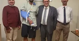 محمد حمدي، لاعب زد، يتلقى عملية جراحية ناجحة في كوعه.