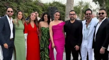 نجوم الفن في حفل زفاف أمينة خليل والمصور أحمد زعتر: درة، ولبلبة، ويسرا، وأحمد حلمي، ومنى زكي.