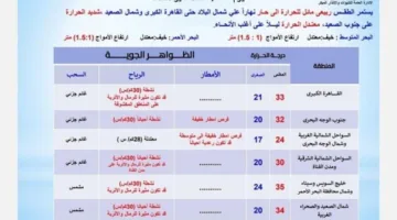 درجة الحرارة القصوى في القاهرة 33° وفي أسوان 39°.. الأرصاد تعلن توقعات الطقس ليوم السبت 31 مايو 2025