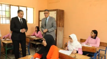 محافظ الجيزة يتابع سير امتحانات الشهادة الإعدادية في يومها الأول.
