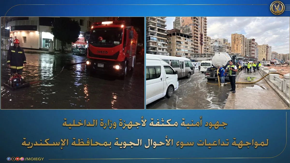 جهود وزارة الداخلية لمواجهة آثار الأحوال الجوية السيئة في الإسكندرية (فيديو وصور) جهود وزارة الداخلية لمواجهة آثار الأحوال الجوية السيئة في الإسكندرية (فيديو وصور)