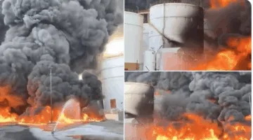 حريق هائل في ميناء الحمرية بالشارقة.. واستجابة واسعة من الجهات المعنية لإطفائه