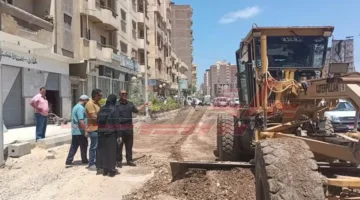 تعبيد شارع الجيش في دسوق ضمن مشروعات الخطة الاستثمارية