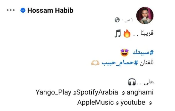 حسام حبيب يثير حماس جمهوره بأغنيته الجديدة “سيبتك”