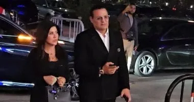 مصطفى شعبان وهانى رمزى ووليد توفيق وجومانا مراد فى عزاء المنتج وليد مصطفى