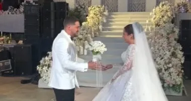 أول صور من حفل زفاف رنا رئيس وعريسها يسرى على