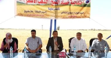 محافظ السويس يفتتح موسم حصاد القمح من قرية الشلوفة ويتفقد مطاحن وصوامع