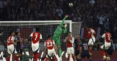 تقدم باريس سان جيرمان ضد أرسنال 1-0 فى شوط هادئ بدورى الأبطال.. فيديو وصور