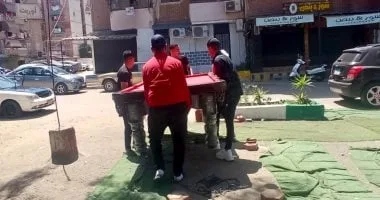 إزالة إشغالات وتشميع محال خردة وفرز قمامة بزهور بورسعيد.. صور